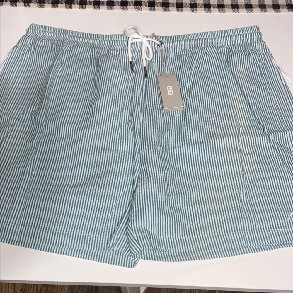 Kith green and White Striped Athletic Shorts